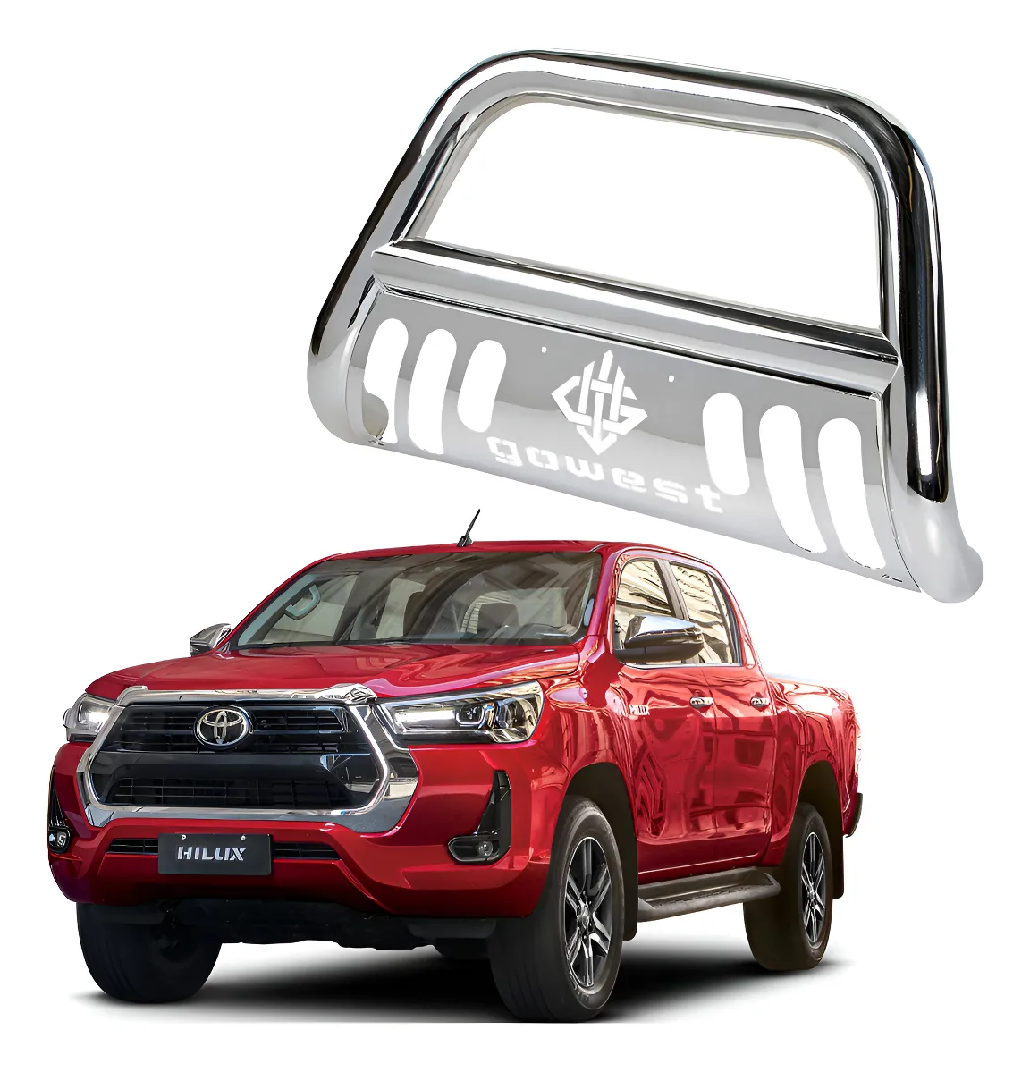 Burrera Protector Bar Toyota Hilux 2016 - 2022 Cromada - Image 1