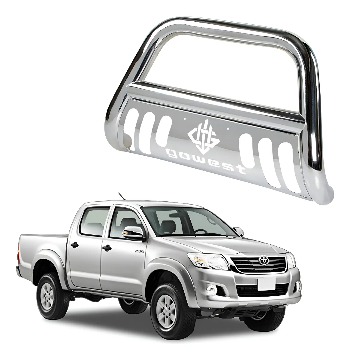 Burrera Protector Bar Toyota Hilux 2005 - 2015 Cromada - Image 1