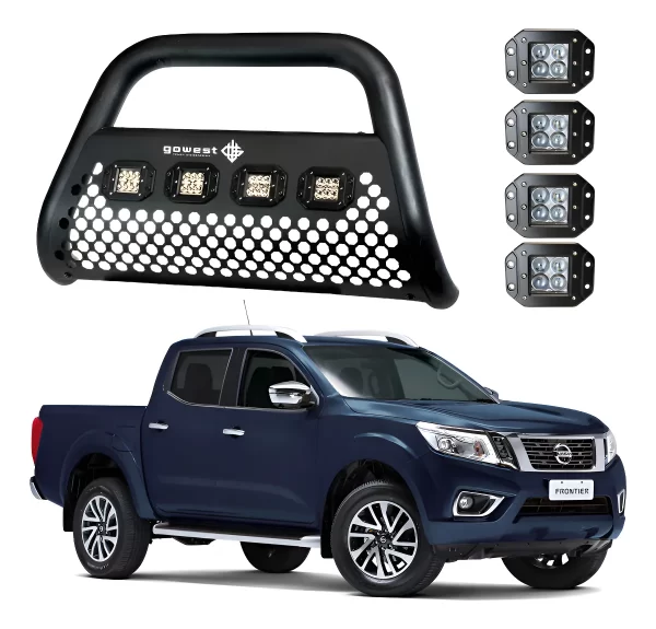 Combo Burrera Ultra Bar Np300 Frontier 2016 - 2023 + 4 Faros