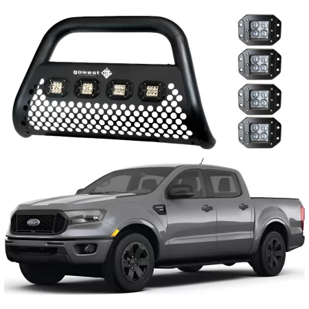 Combo Burrera Ultra Bar Ford Ranger 2013 - 2022 + 4 Faros