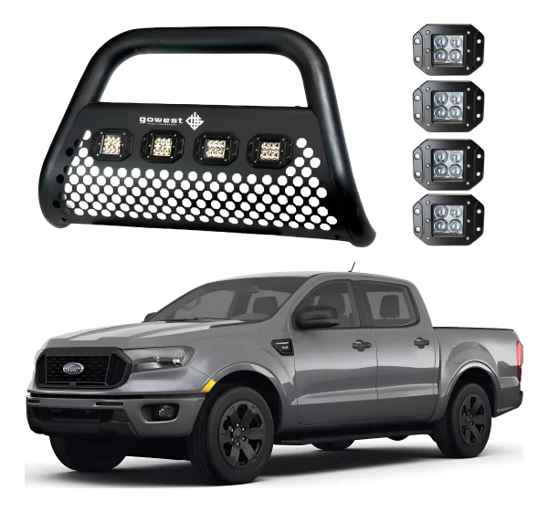 Combo Burrera Ultra Bar Ford Ranger 2013 - 2022 + 4 Faros