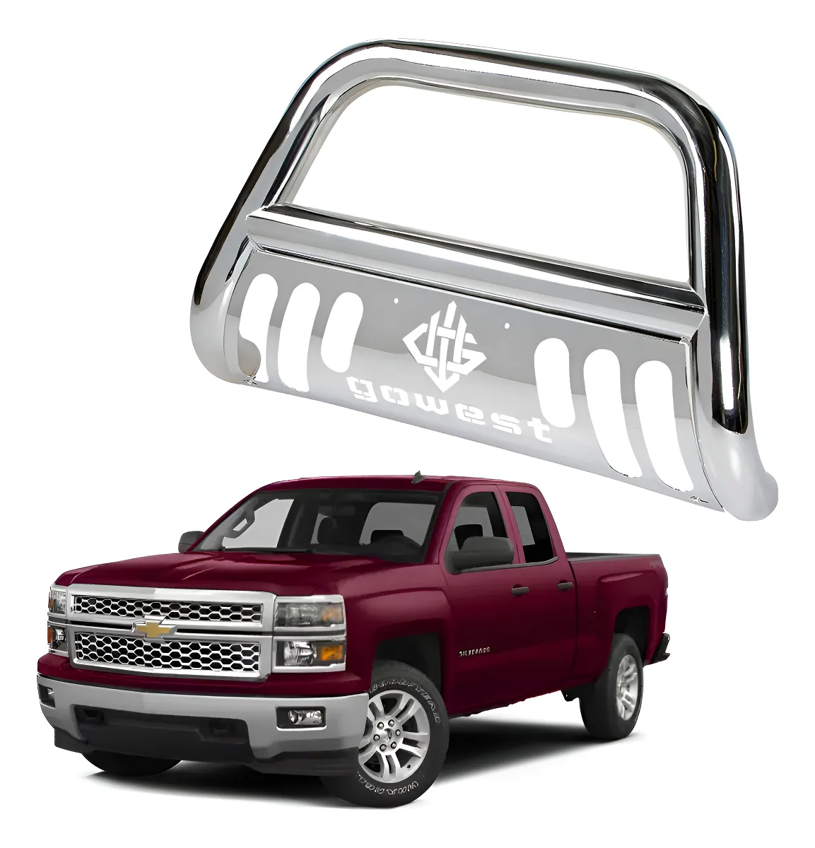 Burrera Protector Bar Cromada Chevrolet Silverado 2014-2015 - Image 1