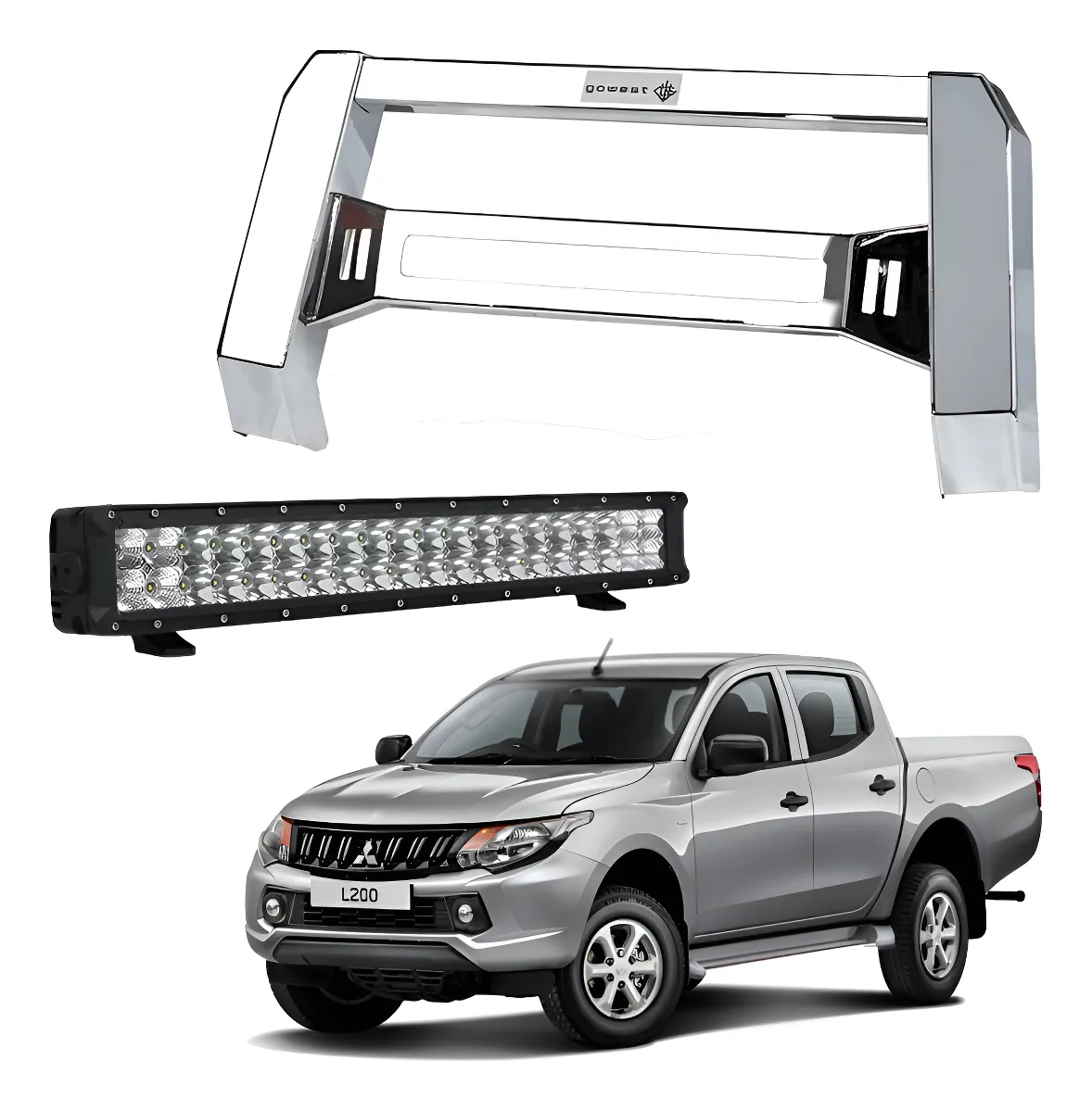 Kit Burrera Baja Bar Mitsubishi L200 2016 - 2019 + Barra Led - Image 1