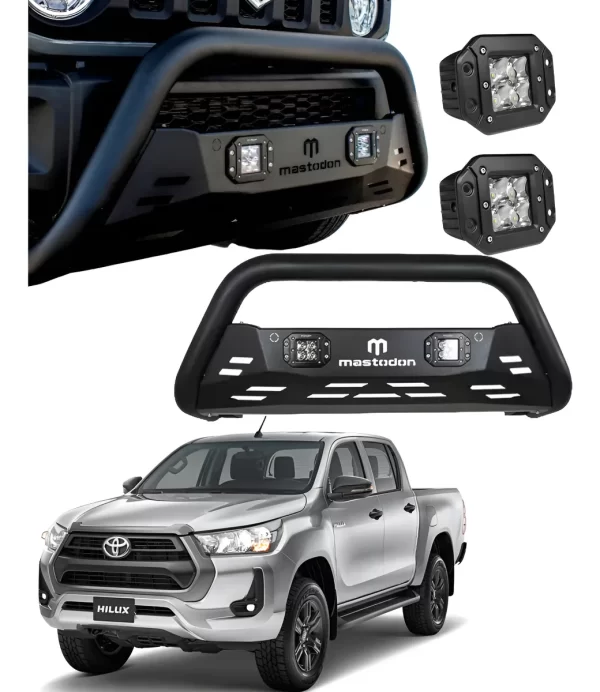 Combo Burrera Rage Para Hilux 2016 - 2025 + 2 Luces Led
