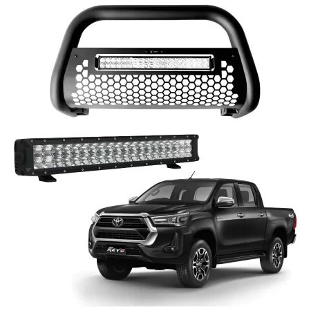 Burrera Tumbaburros Con Barra Led Toyota Hilux Revo 15-22