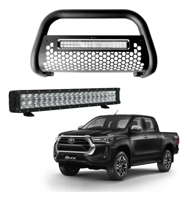 Burrera Tumbaburros Con Barra Led Toyota Hilux Revo 15-22