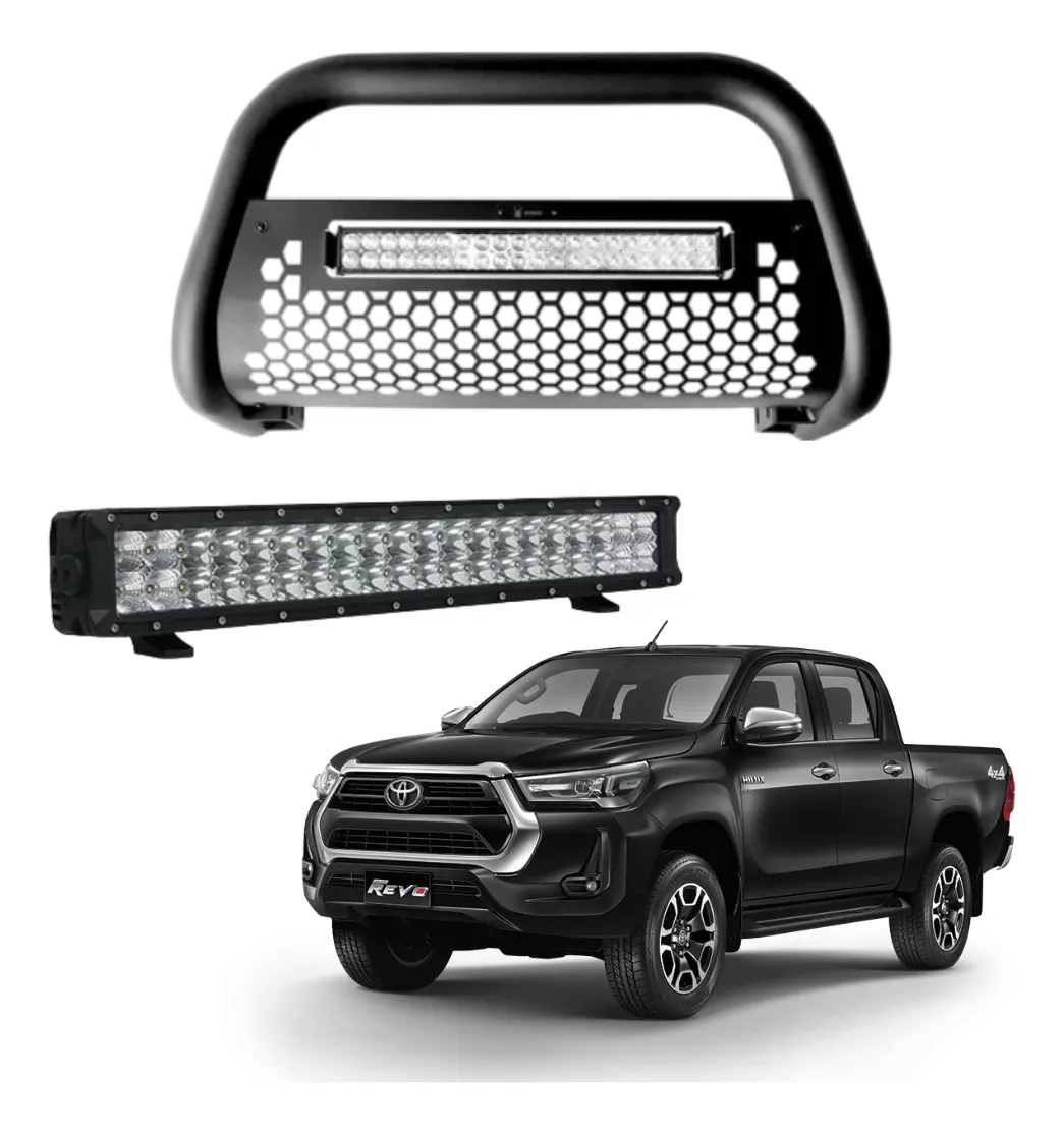 Burrera Tumbaburros Con Barra Led Toyota Hilux Revo 15-22 - Image 1