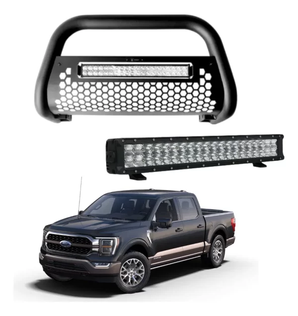 Burrera Tumbaburros Con Barra Led Ford F150 2018-2023