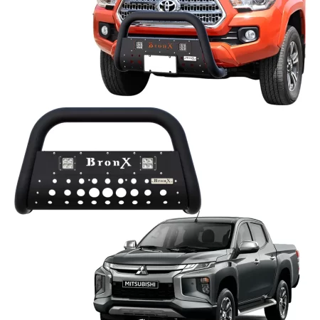 Burrera Black Para Mitsubishi L200 2020 - 2023 + 2 Luces Led