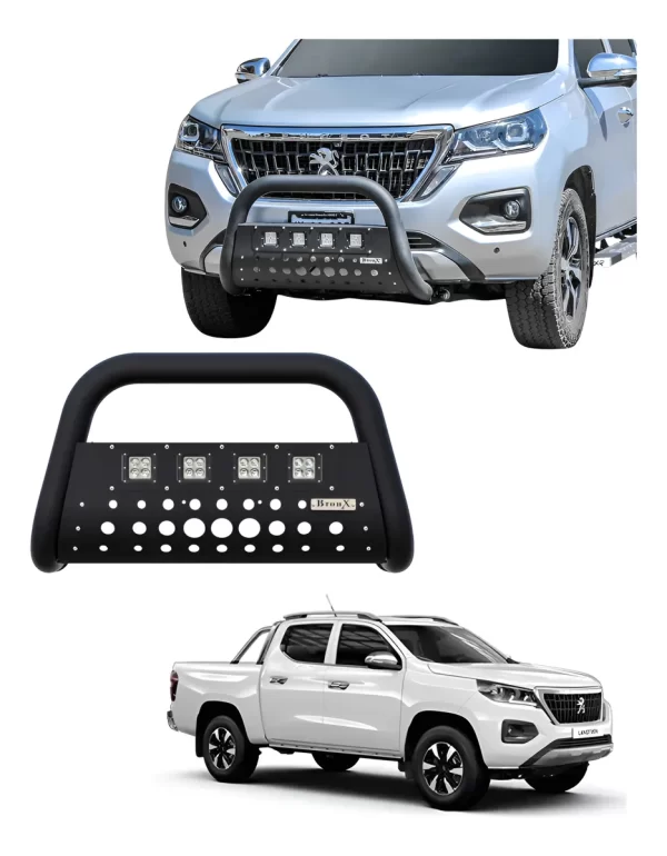 Burrera Black 4 Faros Para Peugeot Landtrek 4 Action 2021-23