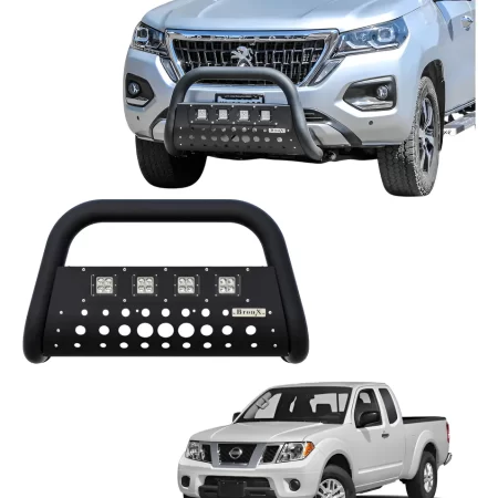 Burrera Black 4 Faros Para Frontier V6 Frente Anterior 08-20