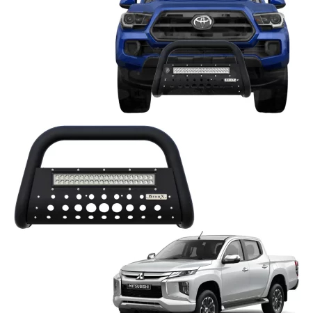 Burrera Black Con Barra Led Para Mitsubishi L200 2016-2019