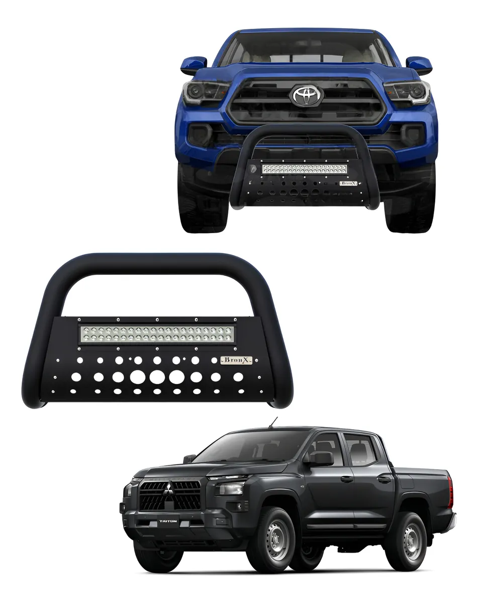 Burrera Black Con Barra Led Para Mitsubishi L200 4x4 -2024 - Image 1