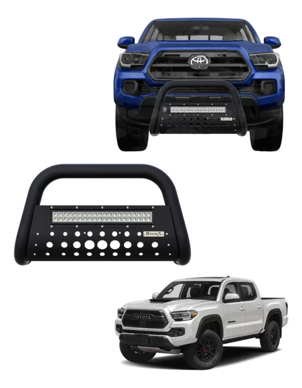 Burrera Black Con Barra Led Para Toyota Tacoma 2016 -2023