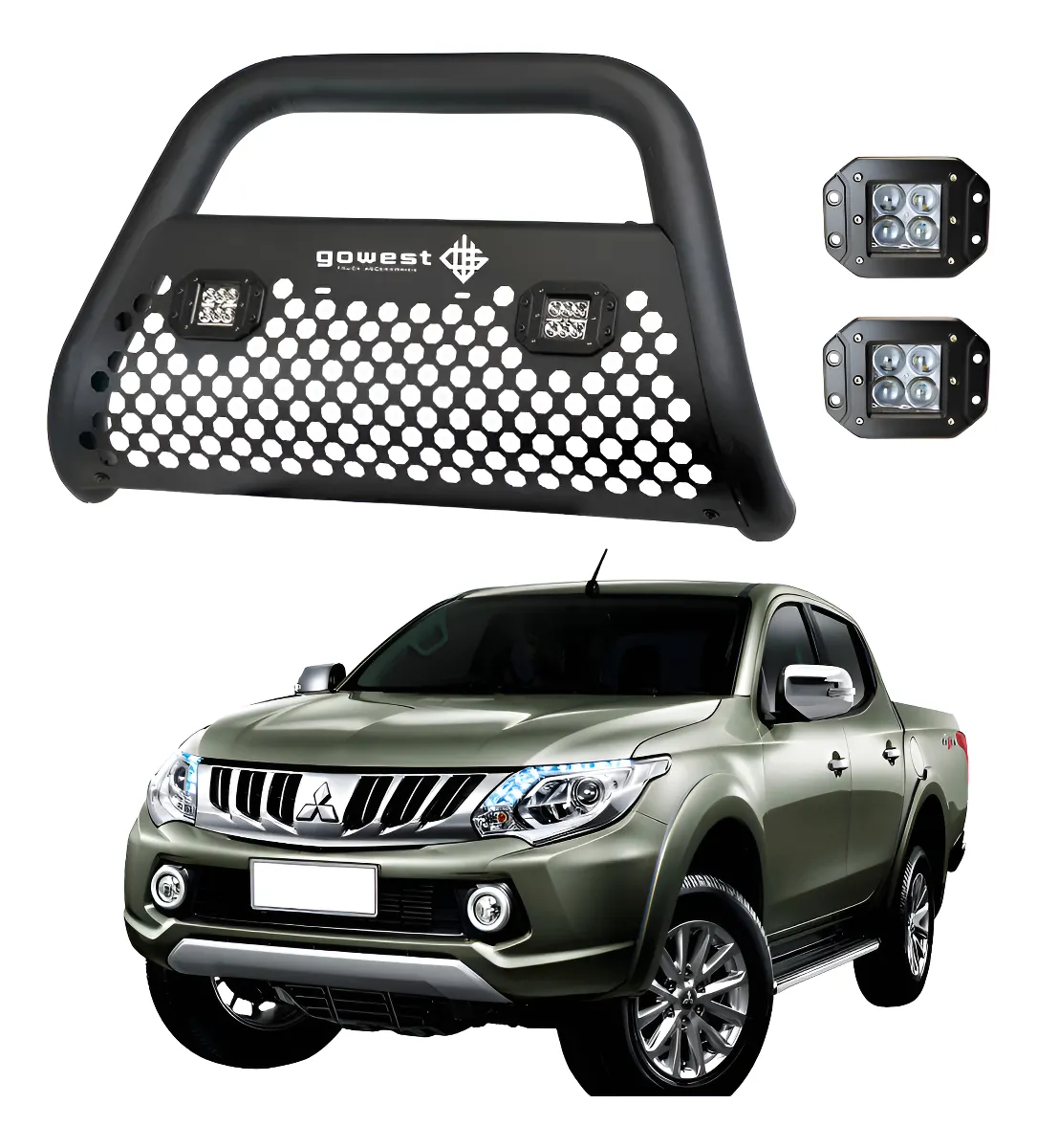 Kit Burrera Ultra Bar Mitsubishi L200 2016 - 2019 +  2 Faros - Image 1