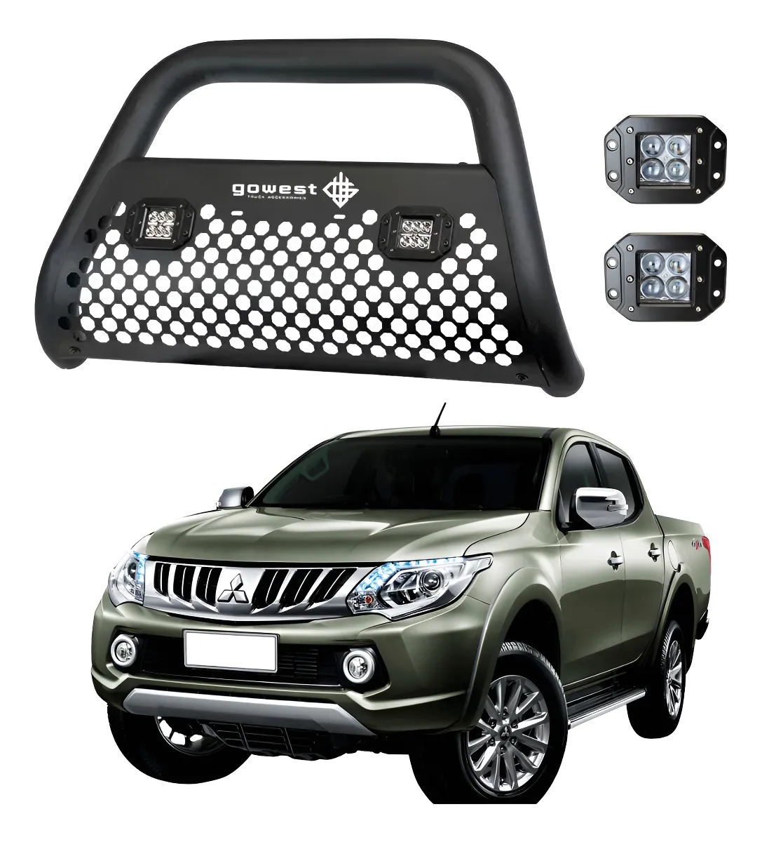 Kit Burrera Ultra Bar Mitsubishi L200 2016 - 2019 +  2 Faros - Image 1