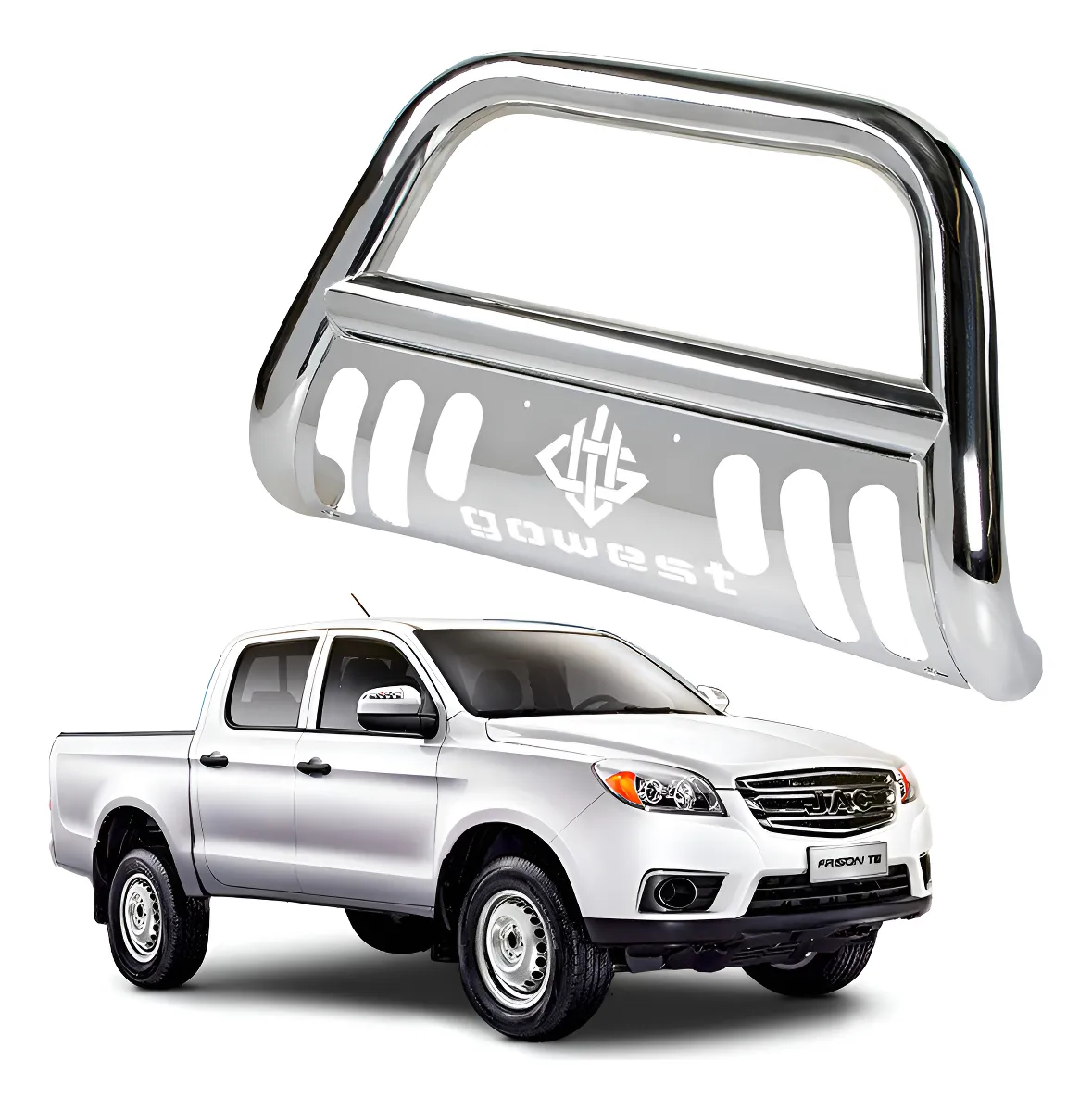 Burrera Protector Bar Cromada Jac Frison T6 2019 - 2022 + - Image 1