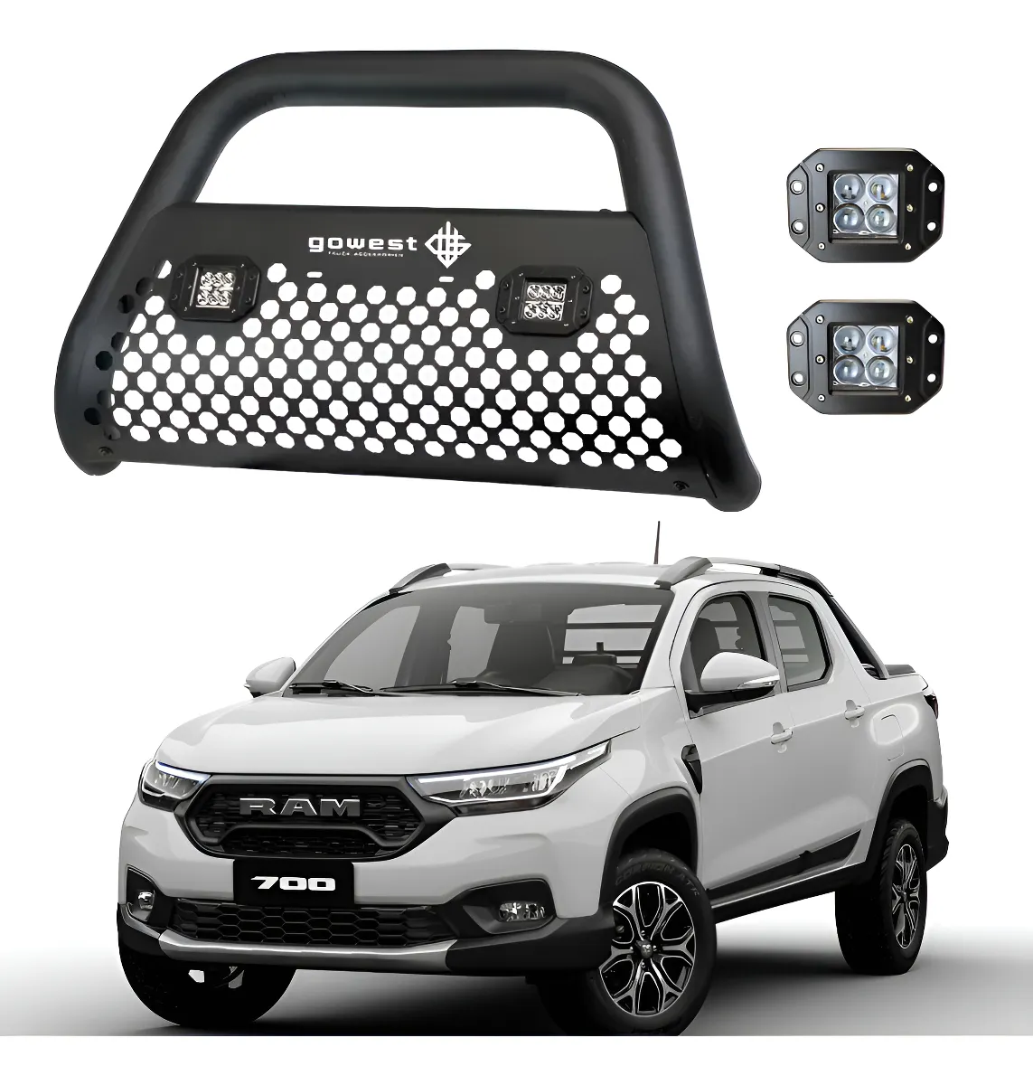 Kit Burrera Ultra Bar Ram 700 2021 - 2023 + 2 Faros Led - Image 1