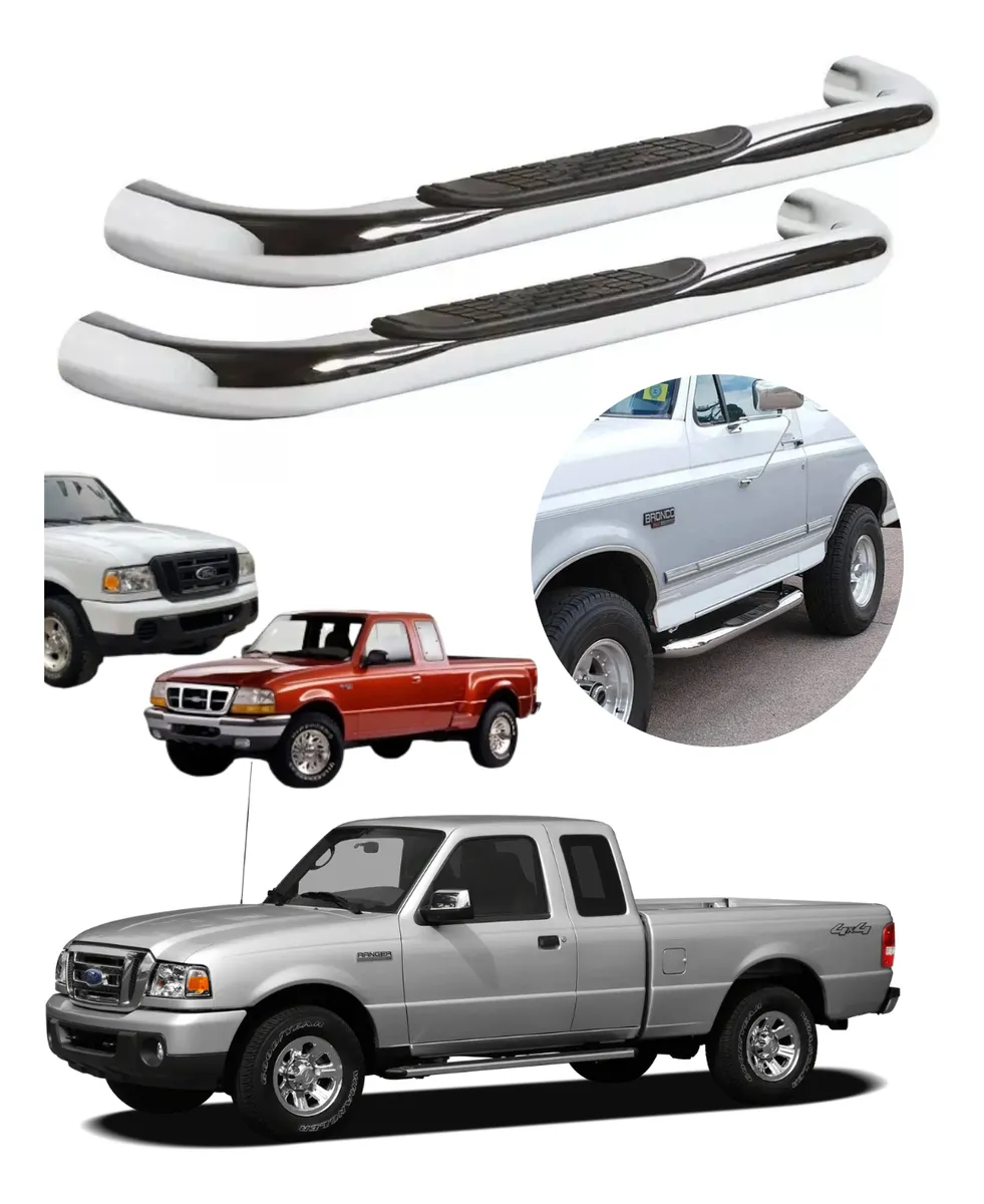 Estribos Tubulares Ford Ranger Cabina/med 1998-2010 Cromo - Image 1