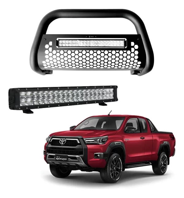Burrera Tumbaburros Con Barra Led Toyota Hilux Rocco 21-23