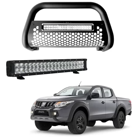 Burrera Tumbaburros Con Barra Led Mitsubishi L200 2020-2023