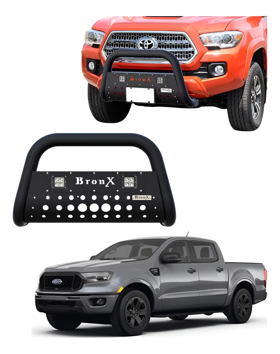 Kit Burrera Black Para Ford Ranger 2013 - 2022 + 2 Luces Led - Image 1