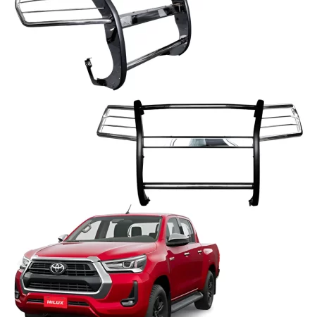 Burrera Cubrefaros Acero Inoxidable Toyota Hilux 2016 - 2020