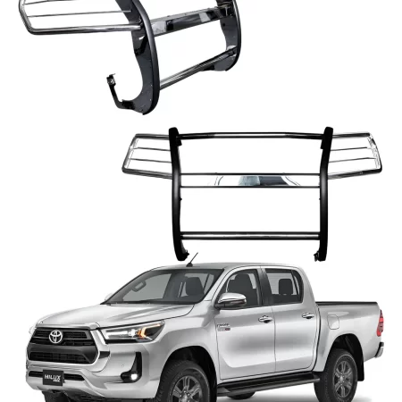 Burrera Cubrefaros Acero Inoxidable Toyota Hilux 2021 - 2023