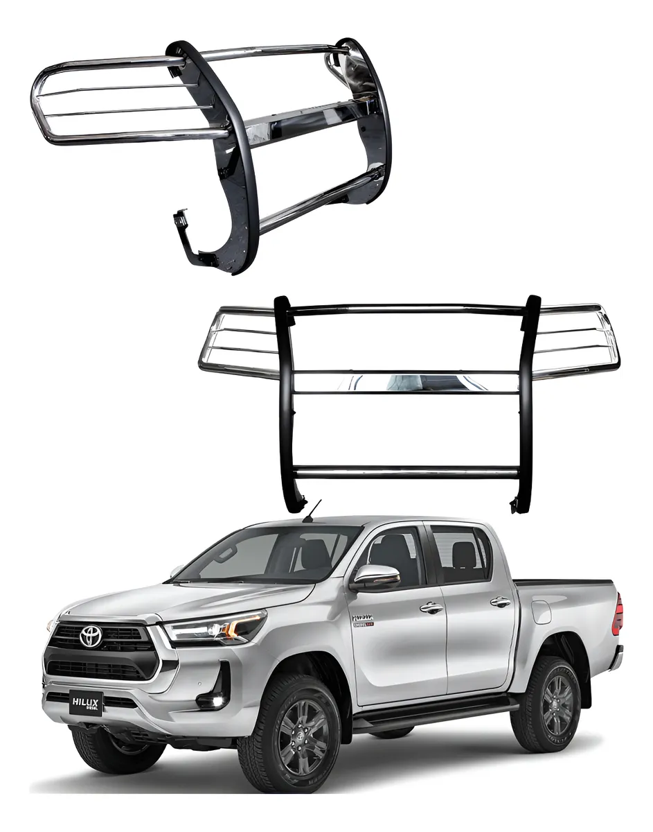 Burrera Cubrefaros Acero Inoxidable Toyota Hilux 2021 - 2023 - Image 1
