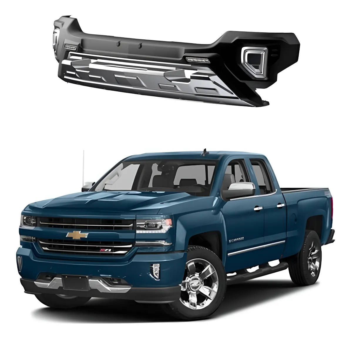 Bumper Delantero Con Led Airdesign Silverado 1500 2016-2018 - Image 1