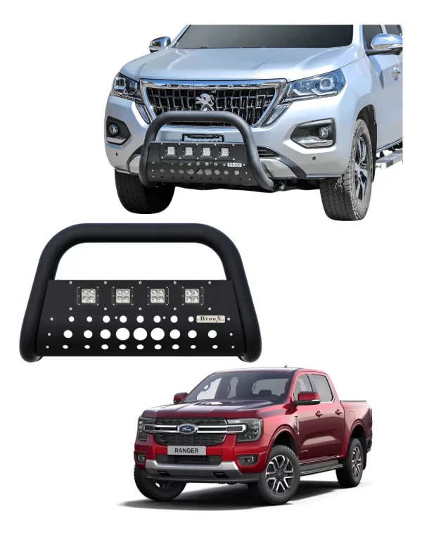 Burrera Black 4 Faros Para Ford Ranger *no Raptor 2013-2022