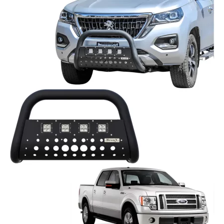 Burrera Black 4 Faros Para Ford Lobo,f150, F250 2009-2014