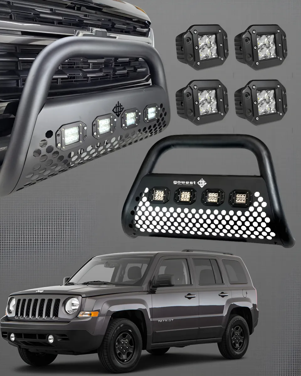 Kit Burrera Ultra Bar Jeep Patriot 2011 - 2017 + 4 Luces Led - Image 1
