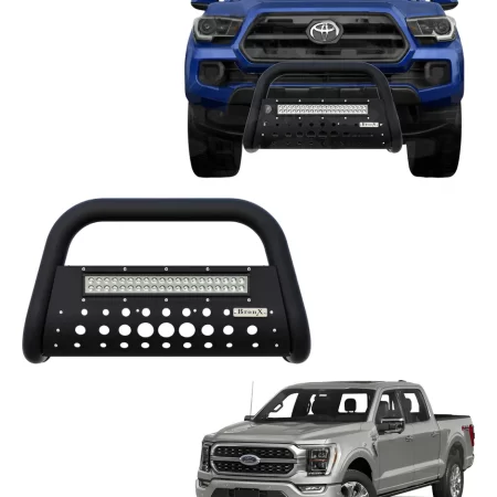 Burrera Black Con Barra Led Para Ford Lobo, F150 2015 -2024