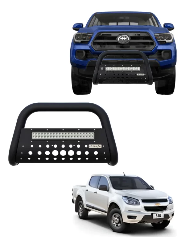 Burrera Black Con Barra Led Chevrolet S10 2016 -2018