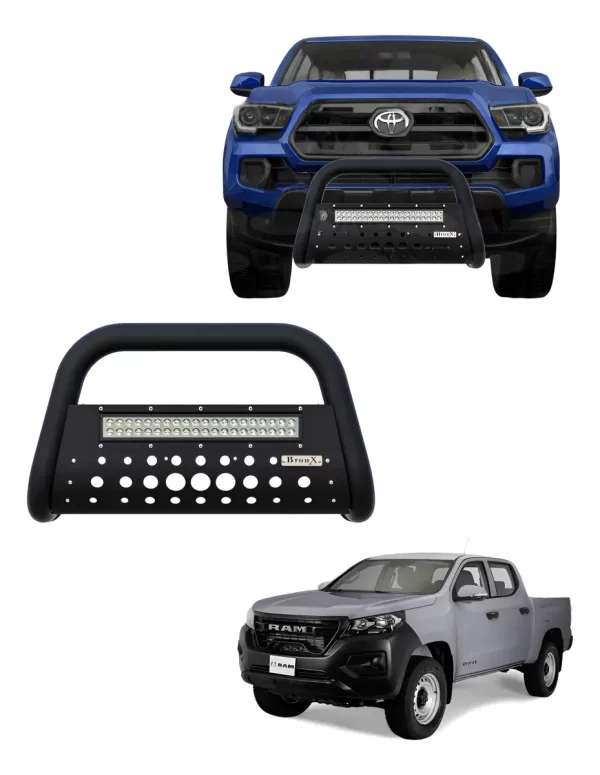 Burrera Black Con Barra Led Para Dodge Ram 1200 2025