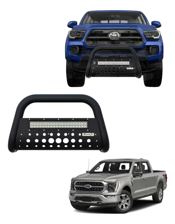 Burrera Black Con Barra Led Para Ford Lobo, F150 2015-2024