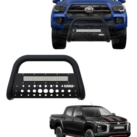 Burrera Black Con Barra Led Para Mitsubishi L200 2020-2023