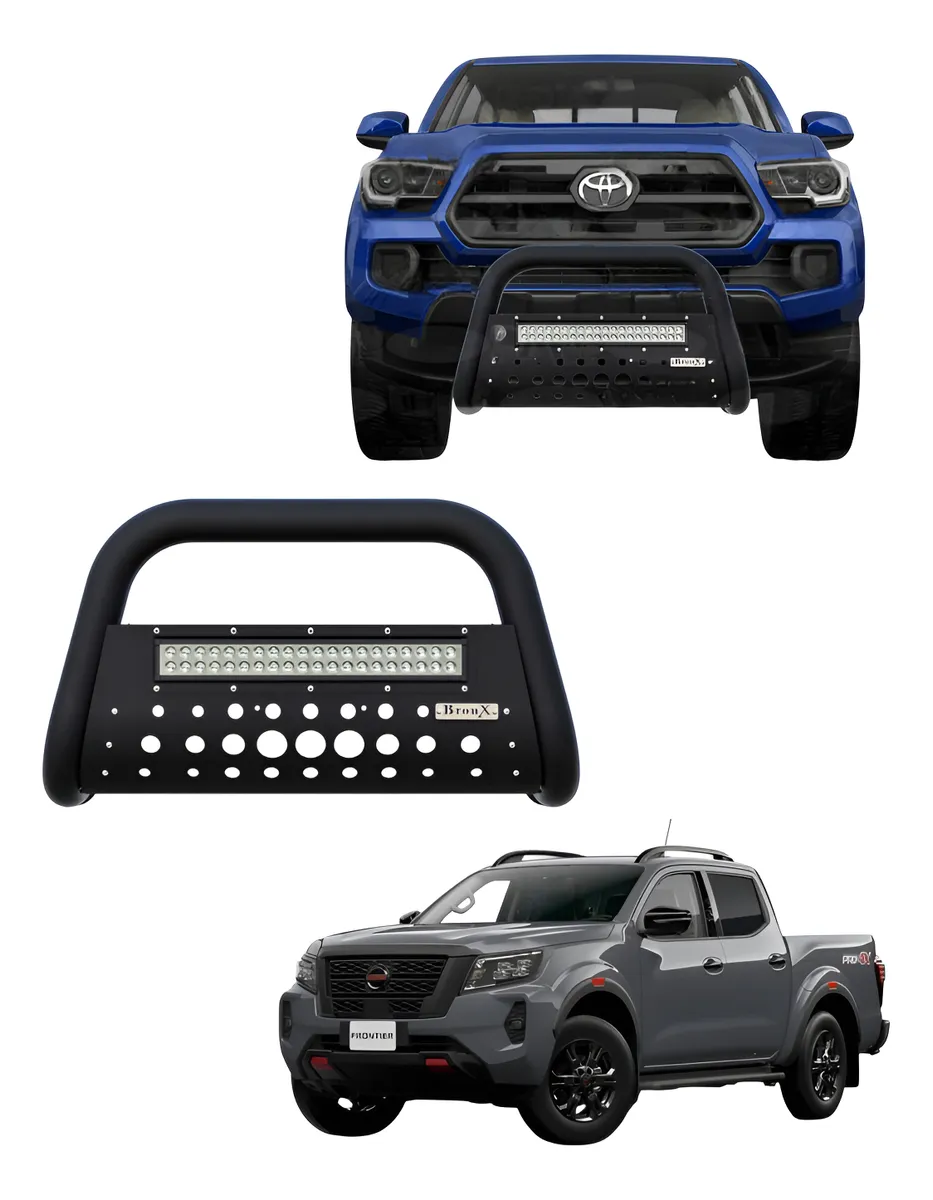 Burrera Black Con Barra Led Np300/frontier/pro-4x 4cil 21-24 - Image 1