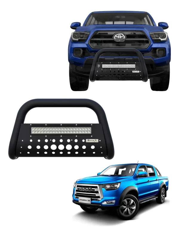 Burrera Black Con Barra Led Para Jac Frison T6 2019 -2020