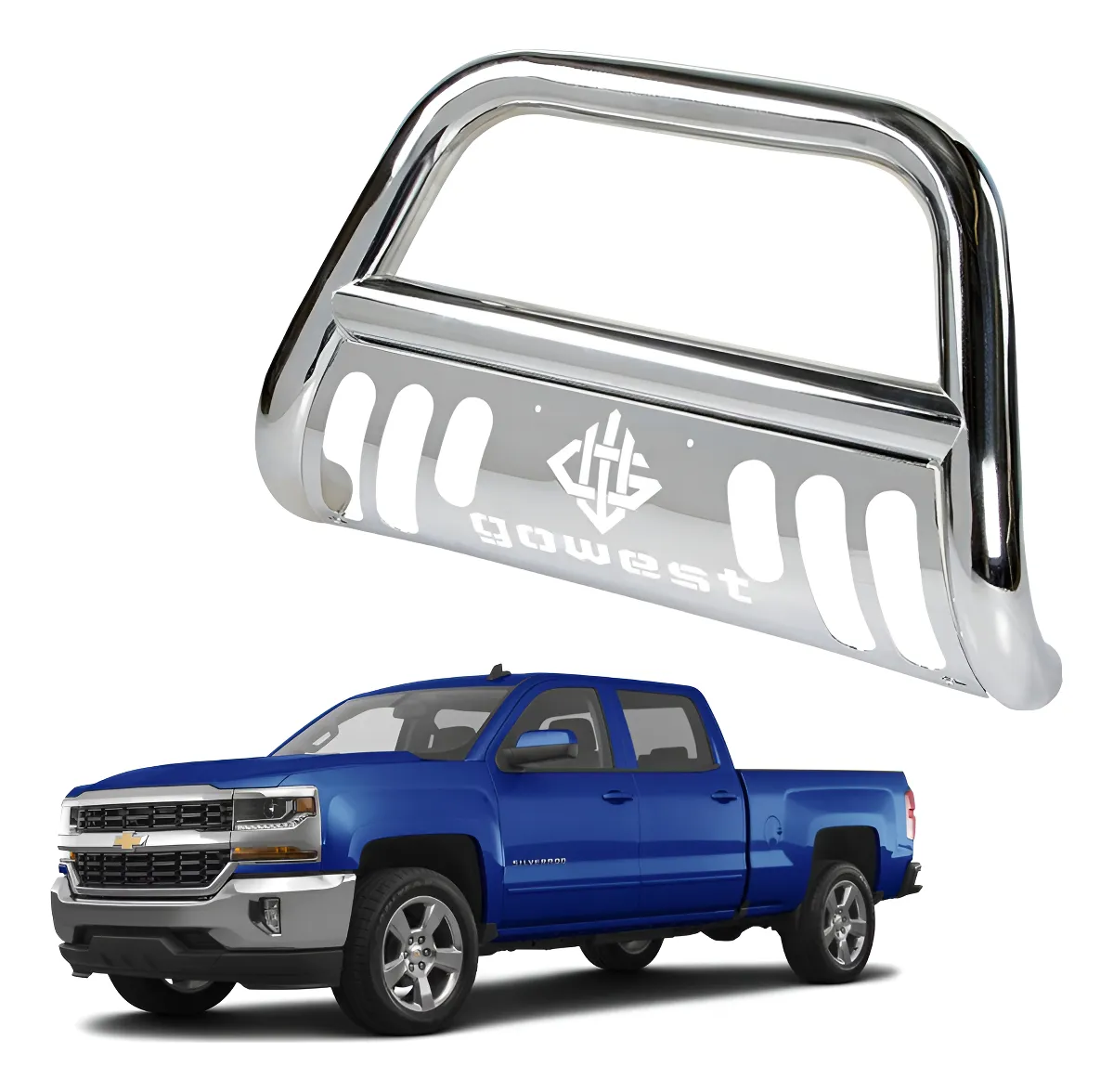 Burrera Protector Bar Cromada Chevrolet Silverado 2016-2018 - Image 1