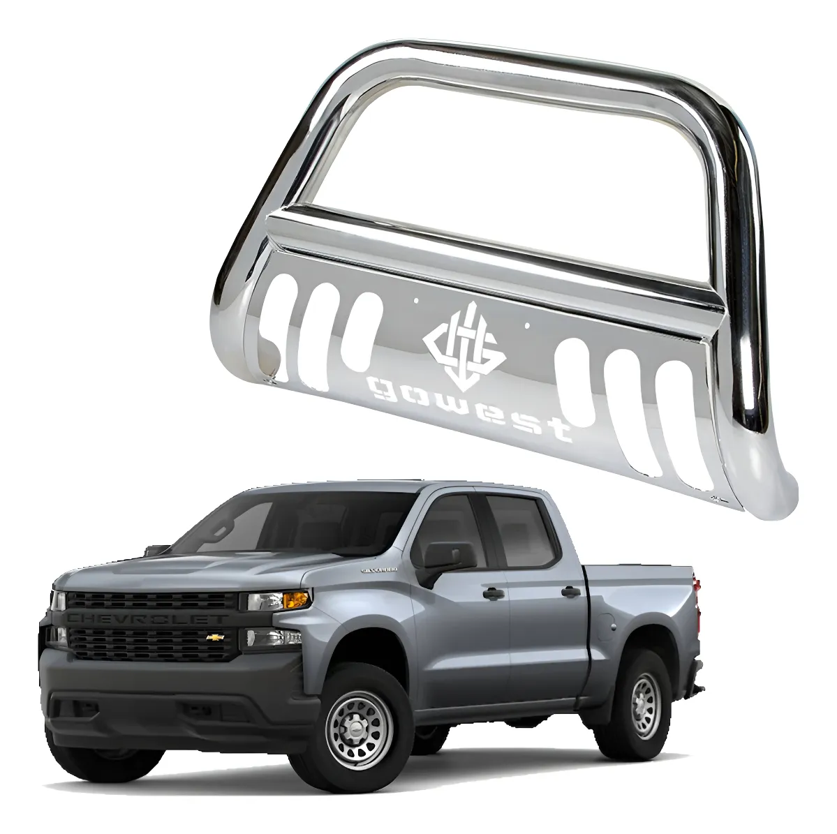 Burrera Protector Bar Chevrolet Silverado 2019 - 2022 Cromo - Image 1