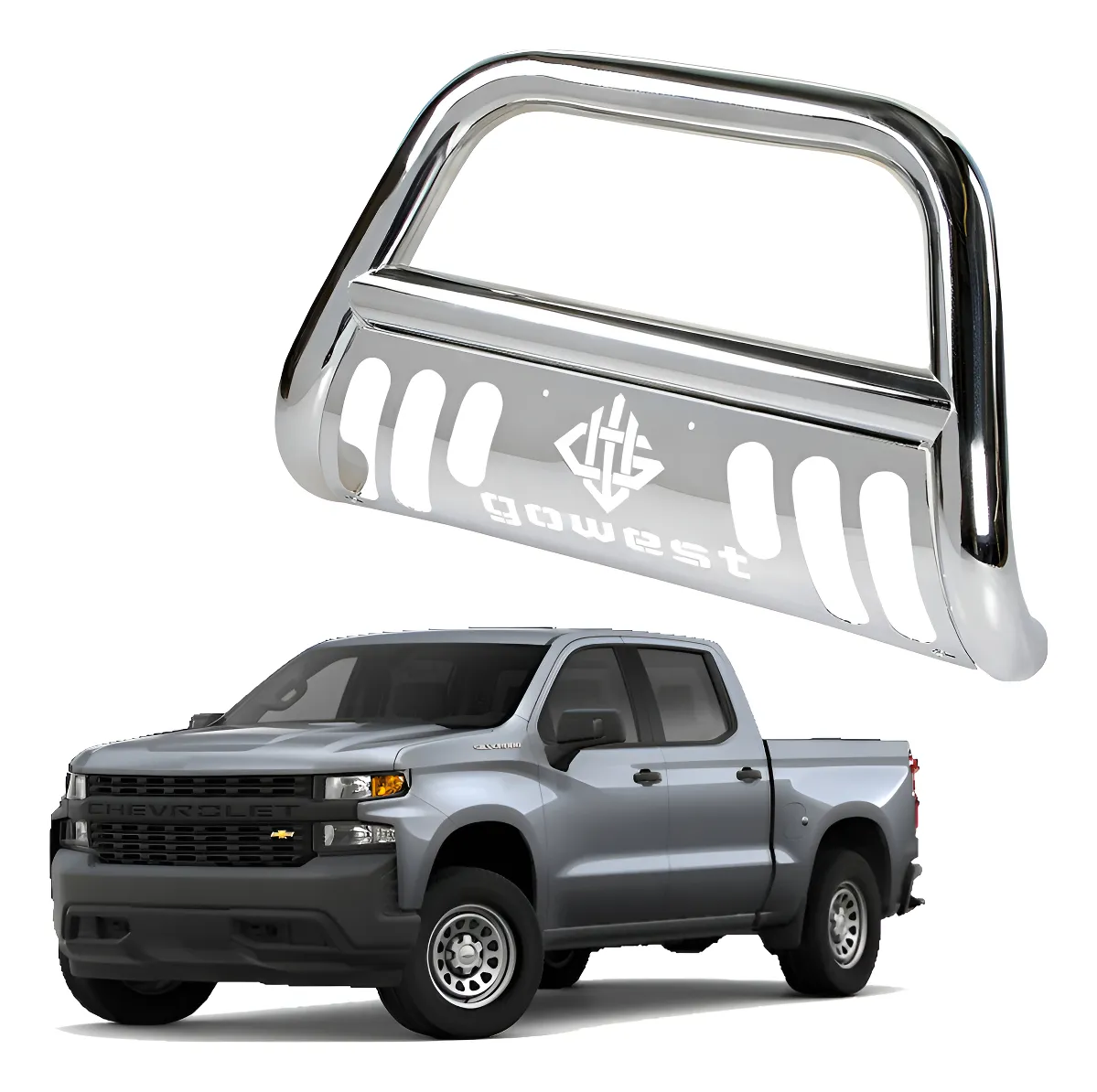 Burrera Protector Bar Chevrolet Silverado 2019 - 2022 Cromo - Image 1
