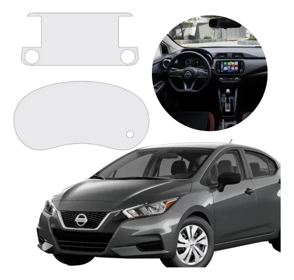 Protector Mica Pantalla Y Tacometro Para Nissan Versa 2023