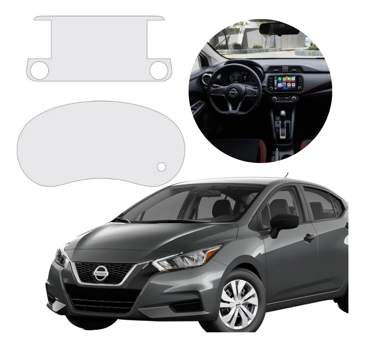 Protector Mica Pantalla Y Tacometro Para Nissan Versa 2023 - Image 1