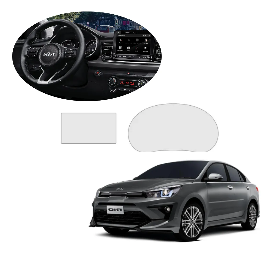 Protector Ppf Bl Pantalla Y Clúster Para Kia Rio Sedan 2023 - Image 1