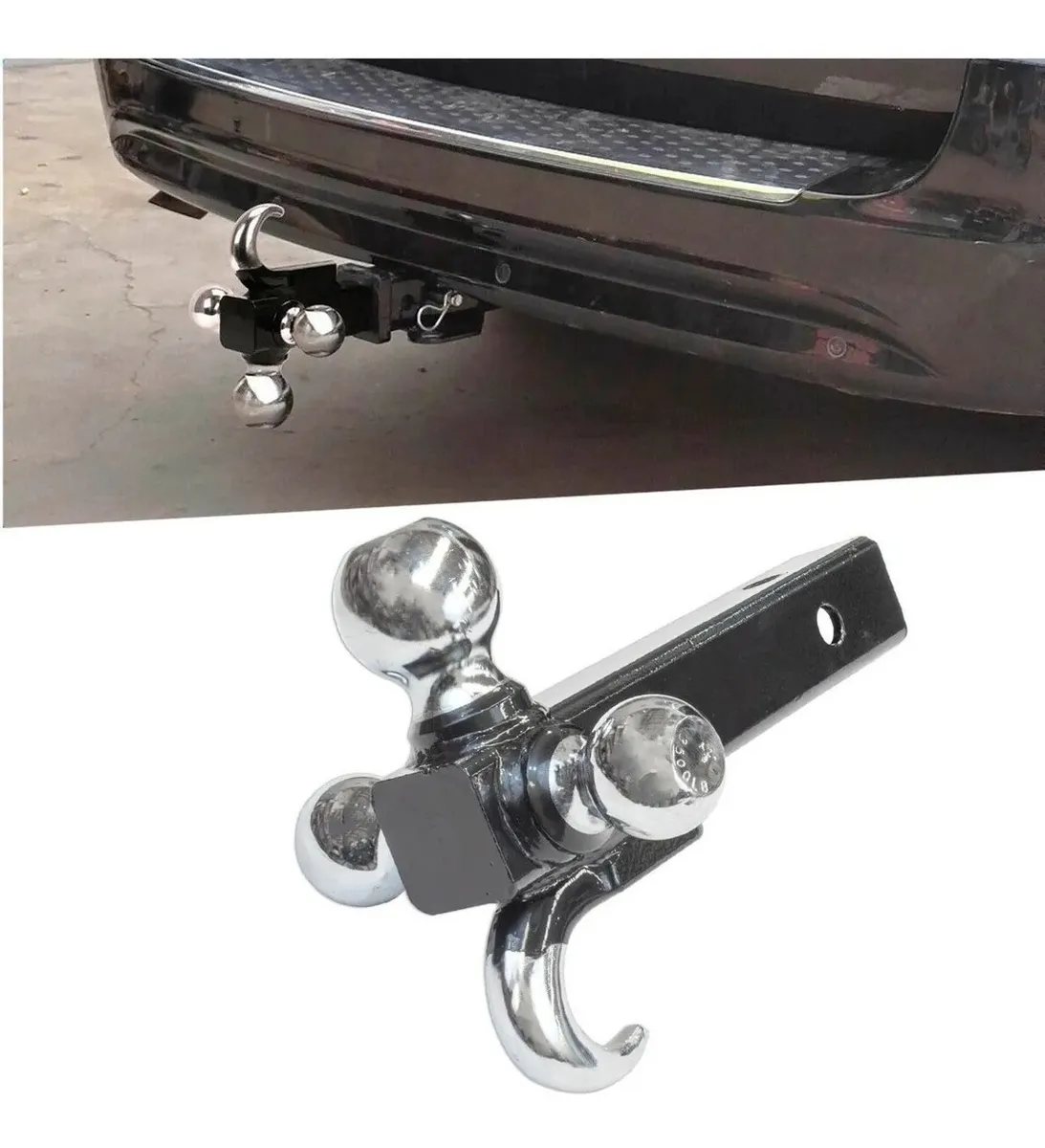 Tiron De Arrastre Remolque Cople Triple Bola Con Gancho - Image 1