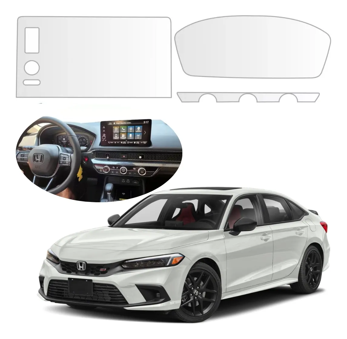 Protector Mica Pantalla Y Tacometro Para Honda Civic 2023 - Image 1