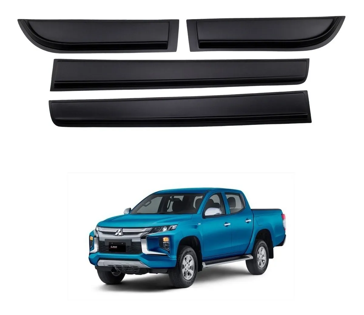 Molduras Puerta Doble Cabina Mitsubishi L200 2016 2017 2018 2019 - Image 1