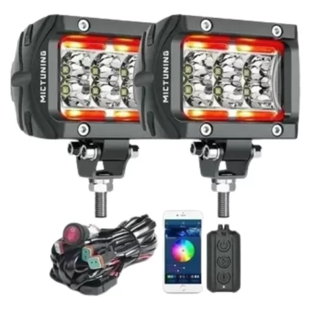 Par Faros Dually Mictuning Led Jeep Wrangler Can Am Rzr Atv